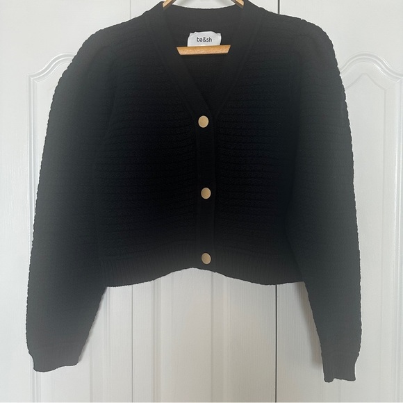 NEW Ba&Sh Bash Aude Wool Blend Cardigan in Black | size 1 / S - Picture 8 of 10